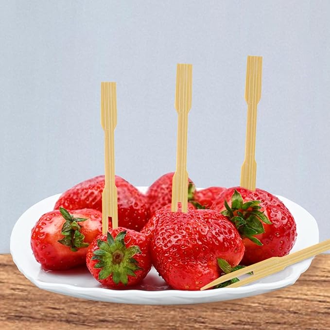 [2 Packs of 110 PCS] 3.5 inch Appetizer Picks, Prong Mini Fork for Appetizers, Cocktail Forks Appetizer Forks, Bamboo toothpicks for Appetizer, Wooden Food Picks for Fruit, Charcuterie Accessories.