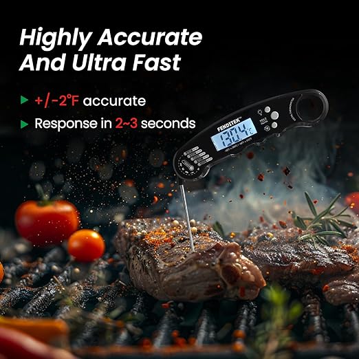 Digital Meat Thermometer，Instant Read Food Cooking Thermometer for Grilling，Waterproof Steak Thermometer for Kitchen and Outside, BBQ, Turkey, Candy, Liquids, Beef