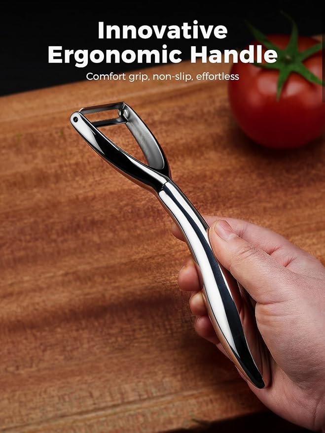 Y & I Peeler Set – Multi-Purpose Vegetable Peeler, 304 Stainless Steel Potato Peeler with Ultra-Sharp Serrated Blade & Ergonomic Handle (5-Year Warranty)