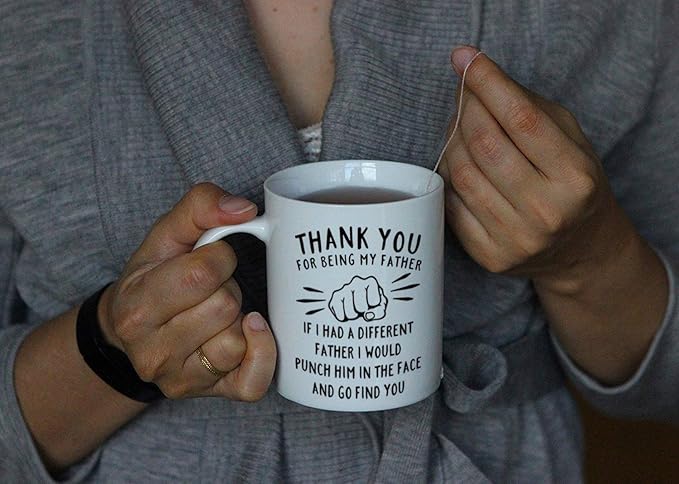 DQG CVT Best Dad Mug - Thank You for Being My Father Funny Coffee Mug - Fathers Day For Dad Husband - Unique Birthday Christmas Ideas For Him From Daughter, Son, Wife - Novelty Cup 11oz