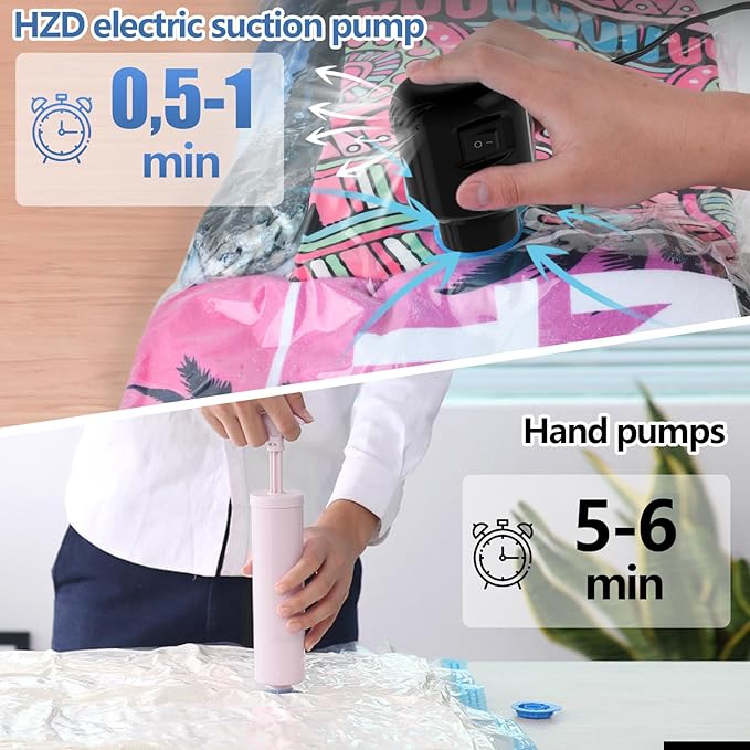 Electric Air Pump for Vacuum Storage Bags Space Saver Vacuum Storage Bag Pump for Compression Clothing, Portable Vacuum Pump