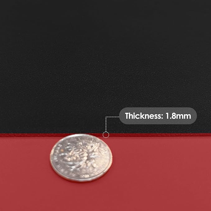 Leather Desk Mat,1.8mm Thick,12x42 Inch Desk Cover,Desk Protector Mat,Dresser Cover Top,Nail Table Mat,Dresser Cover,Quartz Countertop Protector,Table Sticker Cover(Black+Wine Red,12×42)