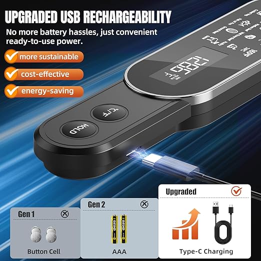 Instant Read Meat Thermometer - Rechargeable Wireless Food Thermometer, Digital Meat Thermometer for BBQ Grill, Oven, Smoker, Air Fryer