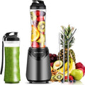 La Reveuse Smoothie Blender Personal Size 300 Watts with 2 Pieces 18 oz BPA-Free Travel Sports Bottles,Grey