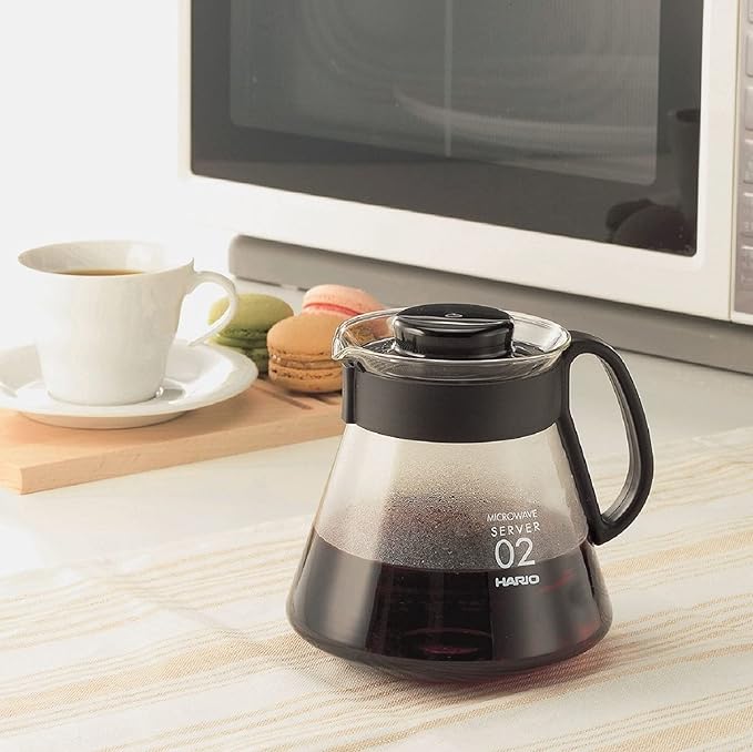 Hario V60 Glass Range Coffee Server, 600ml, Black
