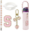 Cute Letter Charm Set Compatible with Owala Water Bottle 24 oz, 32 oz, 40 oz, Owala Kids, Owala Coffee Tumbler, Owala FreeSip – Includes Handle Strap, for Owala Accessories & Stanley Cup Accessories