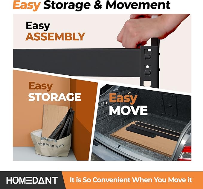 HOMEDANT 28" W x 12.3" D x 59.5" H 5-Tier Boltless Metal Shelving Unit Adjustable Garage Storage Utility Rack Heavy Duty Shelves Organization Shelf Warehouse Kitchen Living Room Pantry 10Pack
