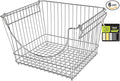 Smart Design Stacking Baskets with Handles - Set of 6 Large - Steel Metal Wire - Fruit Produce Vegetable Safe Storage Bin Organizer Pantry Counter Stand Rack - 12.5 x 8.5 Inch - Chrome