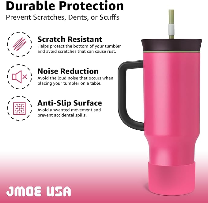 Jmoe USA Silicone Sleeve for Owala 40oz Tumbler | Fits Handle Tumbler Only | Anti-Slip Boot | Protects Against Dents & Scratches | Protector for Bottom of Cup | BPA Free (Watermelon Breeze)