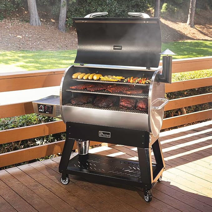 recteq Pellet Grill Smoker - Flagship 1600, Wood Pellet Smoker, BBQ Pellet Smokers, Wi-Fi Smart Grill, 1600 Sq. In. Cook Space, Pellet Smoker Grill, 40 lbs Hopper, Grilling Essentials Bundle