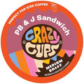 Crazy Cups Flavored Coffee for Keurig K-Cup Machines, Peanut Butter & Jelly Sandwich, Hot or Iced Drinks, 22 Single Serve, Recyclable Pods(Pack of 1)