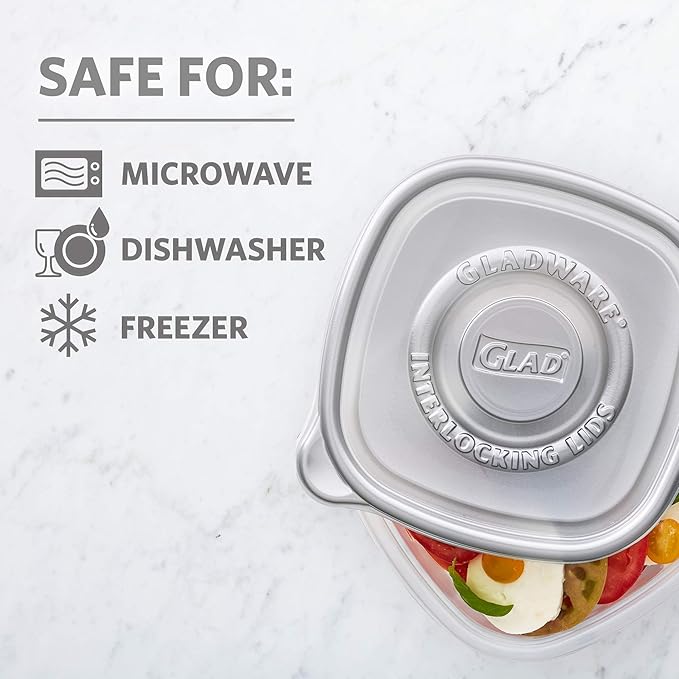 Glad GladWare Home Mini Round Food Storage Containers - Small Meal Container Holds up to 4 Ounces of Food - Lock Tight Seal, 8 Count