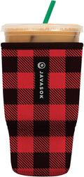 Sok It JavaSok Iced Coffee & Cold Soda Insulated Neoprene Cup Sleeve (Buffalo Check, Large: 30-32oz)