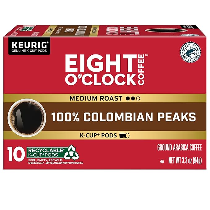Eight O'Clock Coffee Colombian Peaks Keurig Single-Serve K-Cup Pods, Medium Roast Coffee, 60 Count