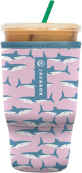 Sok It JavaSok Iced Coffee & Cold Soda Insulated Neoprene Cup Sleeve (Fin-tastic, Large: 30-32oz)