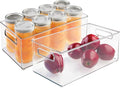 mDesign Deep Plastic Kitchen Storage Organizer Container Bin for Pantry, Cabinet, Cupboard, Shelves, Fridge, or Freezer - Holds Dry Goods, Sauces, Condiments, Drinks, 2 Pack, Clear