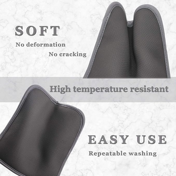 2 PCS Gray Pot Holders Sets for Kitchen Heat Resistant Oven Hot Pads with Pockets Non Slip Soft Grip Potholders for Baking Cooking 8"x8.5"
