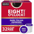 Eight O'Clock Dark Italian Espresso Coffee, Keurig Single Serve K-Cup Pods, Dark Roast, 32 Count