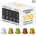 Grano Milano Variety Pack Coffee Capsules - 100 Aluminum Coffee Pods Compatible With Nespresso Original Line, Medium And Dark Roast, Made In Italy