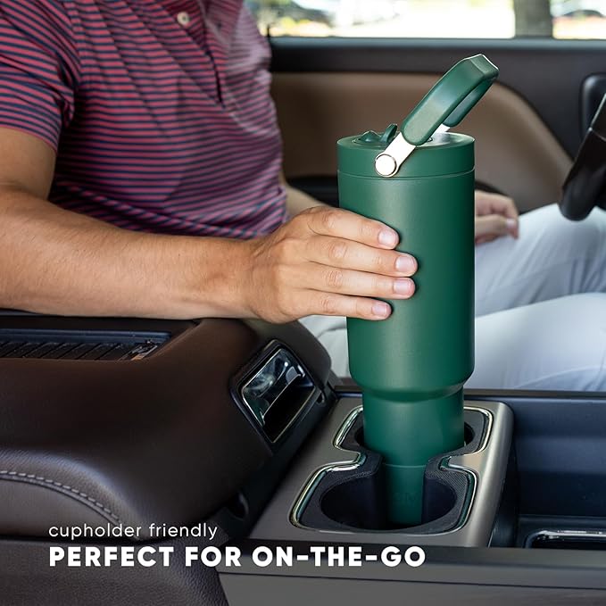 Simple Modern Trek Pivot | 40oz Flip Straw Tumbler with Handle | Water Bottle & Boot | Interchangeable Straw & Chug Lids | Insulated Stainless Steel Jug | Gym Sports Outdoors | Midnight Black