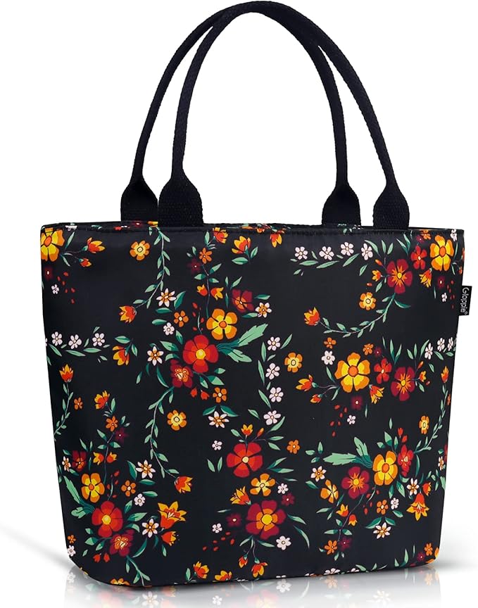 Gloppie Lunch Bag Women Insulated Lunch Box Leakproof Lunch Tote Bag for Work Cute Cooler Bags Stylish Flower