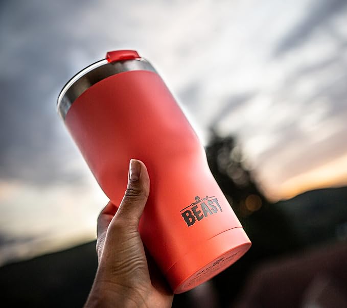 Beast 40 oz Tumbler Stainless Steel Vacuum Insulated Coffee Ice Cup Double Wall Travel Flask (Coral Pink)