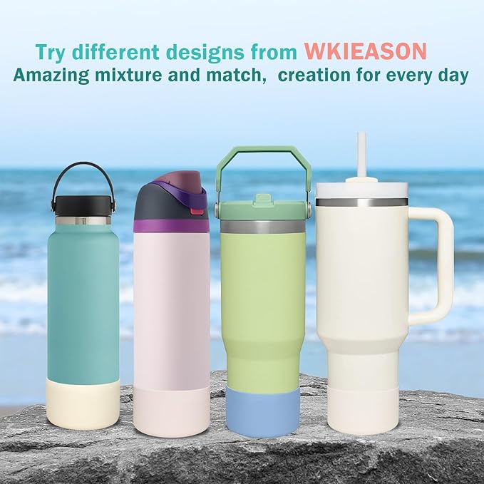 WK IEASON 2 Pcs Tumbler Bottom Protector Boot for Stanley Quencher Adventure 40oz & Stanley IceFlow 20oz 30oz, Stealth Landing-2.83inch Bottom Diameter