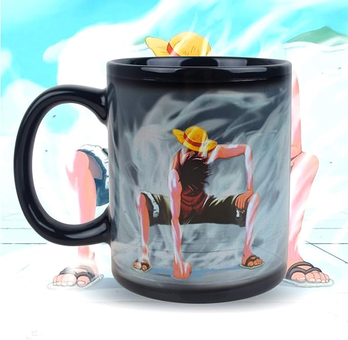 One Piece Luffy Changing Coffee Mug Heat-Sensitive Reactive Ceramic Cup Coffee Mug