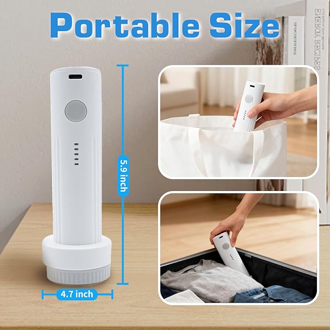 Vacuum Storage Bags for Travel with Portable Pump, 15PCS Reusable Compression Bags for Clothes Luggage Bedding, Space Saver Bags for Travel & Home Organization, 3-Size Set (S/M/L)