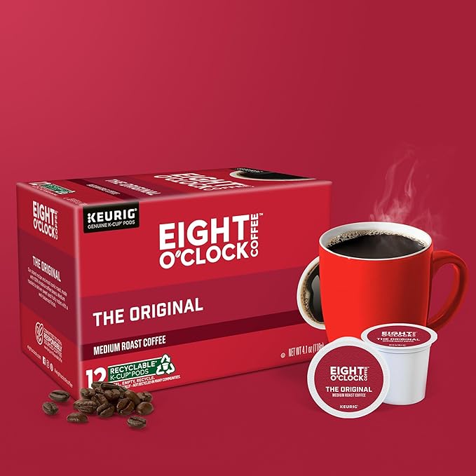 Eight O'Clock Coffee The Original, Single-Serve Keurig K-Cup Pods, Medium Roast Coffee Pods, 72 Count