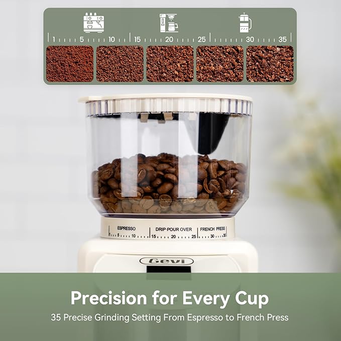 Gevi 20 Bar Espresso Coffee Machine with Burr Grinder Set | 35 Precise Grind Settings | Milk Frother for Latte Cappuccino | Professional Home Barista Kit | Gift for Coffee Lovers