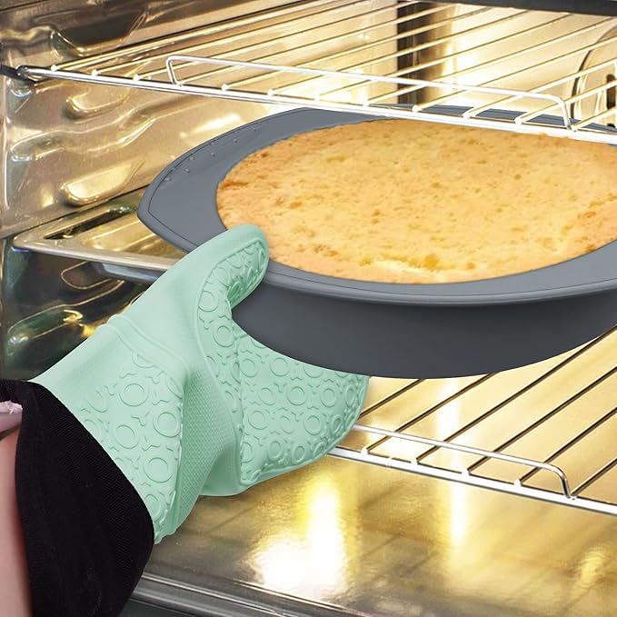 Economical 7in1 Nonstick Silicone Baking Cake Pan Cookie Sheet Molds Tray, Heat Resistant Bakeware Tools for Muffin Loaf Bread Pizza Cupcake