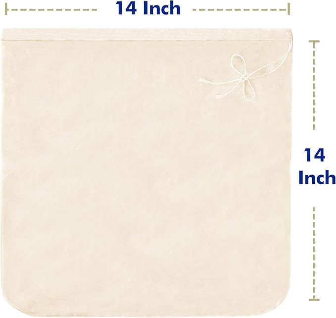 3 PCS Cheese Cloth Bag for Straining, 14x14 Inch Nut Milk Bags,100% Cotton Unbleached Muslin Cloth Strainer for Cooking, Baking, Juicing, Cheese Making