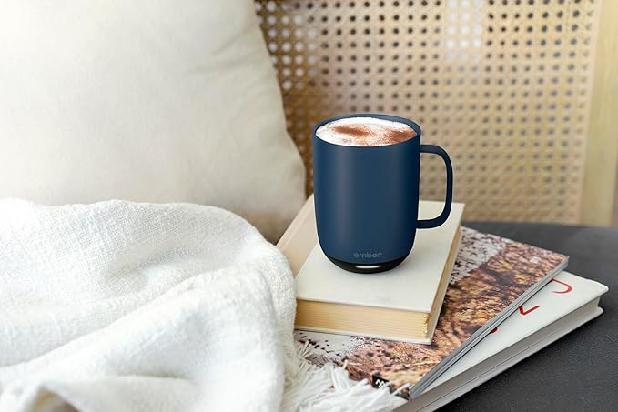 Ember Temperature Control Smart Mug 2, 14 Oz, App-Controlled Heated Coffee Mug with 80 Min Battery Life and Improved Design, (PRODUCT) navy blue