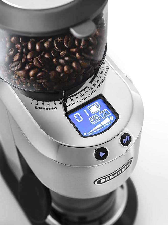 Delonghi Stainless Steel Dedica Coffee Grinder KG521M