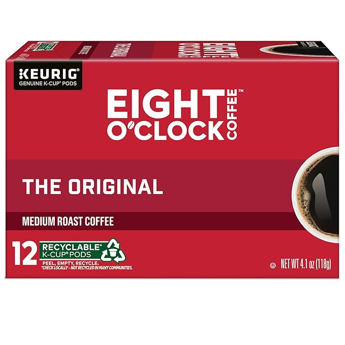 Eight O'Clock Coffee The Original, Single-Serve Keurig K-Cup Pods, Medium Roast Coffee Pods, 72 Count