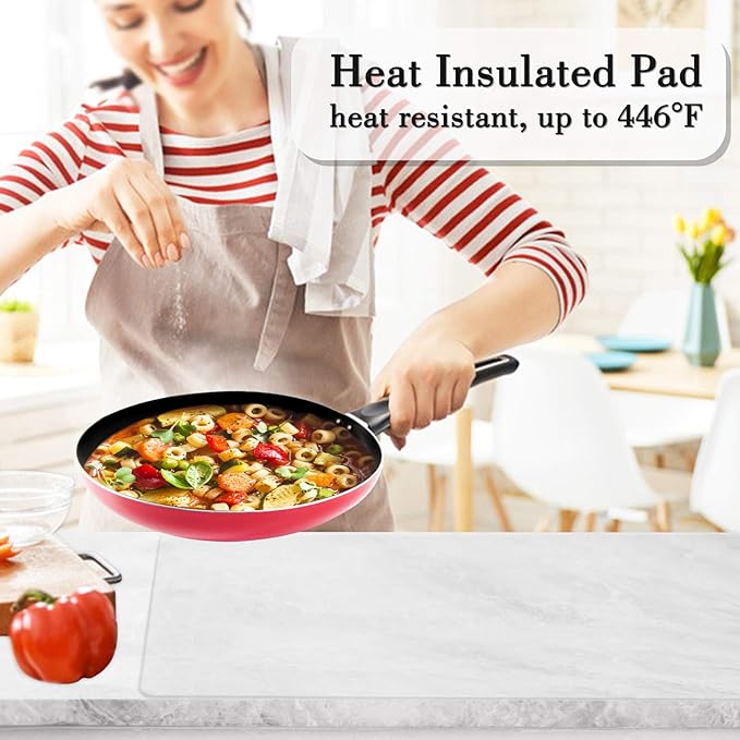 Gartful Silicone Mats for Countertop - Thicker, 28" by 20" Extra Large Multipurpose Mat, Counter Table Protector, Desk Saver Pad, Placemat Nonstick Nonskid Heat-Resistant Pad, Translucent, 2PCS