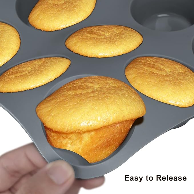 Economical 7in1 Nonstick Silicone Baking Cake Pan Cookie Sheet Molds Tray, Heat Resistant Bakeware Tools for Muffin Loaf Bread Pizza Cupcake