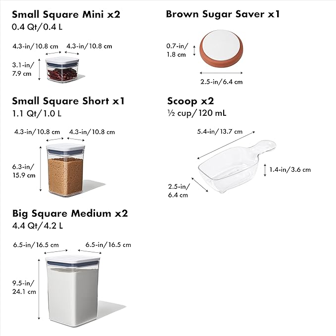 OXO Good Grips 8-Piece Baking Essentials POP Storage Container Set