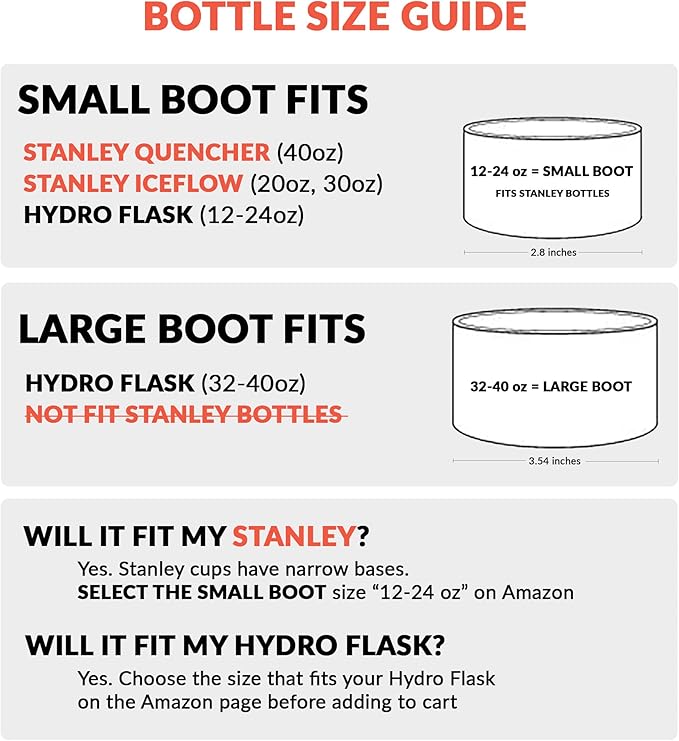 REUZBL Protective Silicone Bottle Boot for Owala FreeSip 40 oz, Hydro Flask 32-40 oz, Iron Flask, Takeya, Thermoflask, and Similar Wide Mouth Water Bottles, Protective Bottle Accessory