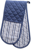 DII Double Strip Chef Kitchen Cooking & Baking Collection, Double Oven Mitt, 35x7.5, French Blue