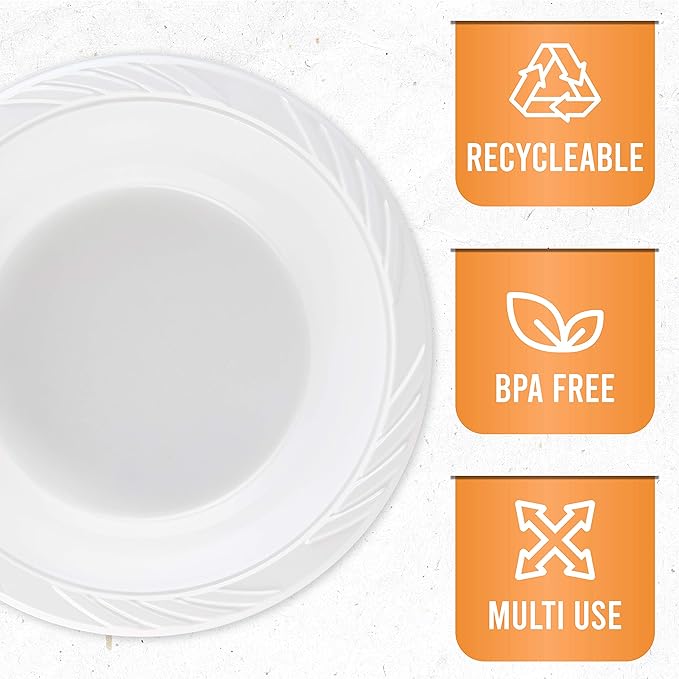 PLASTICPRO 200 Count Disposable 18 ounce White Plastic Soup Bowls