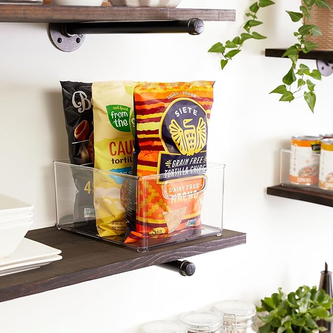 iDesign Stackable Storage Bin with Handles - Organize Pantry, Fridge, or Freezer, Clear, Made in USA