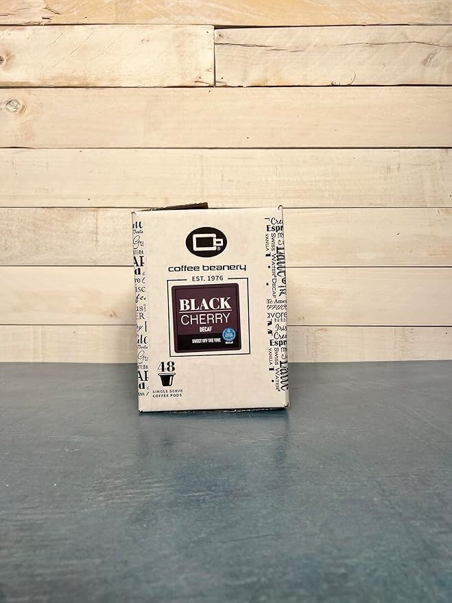 Black Cherry Decaf Coffee Pods by Coffee Beanery | 48ct Bulk Medium Roast Arbica Coffee