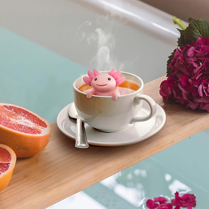 Genuine Fred RELAXOLOTL Tea Infuser, Cute Axolotl Design, For Loose Leaf Tea, Flexible, Easy to Clean Silicone, Fun Gift for Tea Lovers, Clever Kitchen Gadget