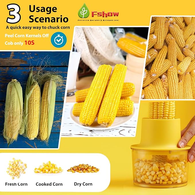 Fshow Corn Cob Stripper Tool, Corn Peeler Quickly Remove Kernels From Corn
