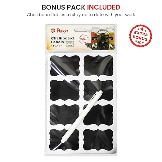 Bormioli Rocco Glass Fido Jars - 135.¼ Ounce - 4 Liter, with hinged hermetically Sealed Airtight lid for Fermenting, Canning, Preserving, With Exclusive Paksh Novelty Chalkboard Labels Set (1 Pack)
