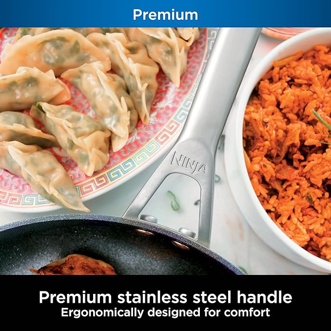 Ninja C30020 Foodi NeverStick Premium 8-Inch Fry Pan, Hard-Anodized, Nonstick, Durable & Oven Safe to 500°F, Slate Grey