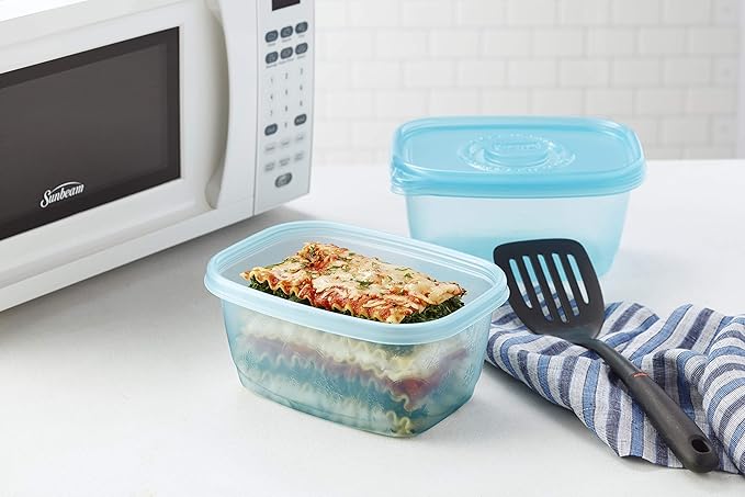 Gladware Freezerware Food Storage Containers, Large Rectangle Holds 64 Ounces of Food, 2 Count Set | Tupperware, Plastic Food Container, Meal Prep Container, Plastic Containers with Lids