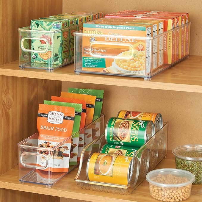 iDesign Stackable Fridge Bin - Kitchen Storage Bin for Pantry, Cabinets, or Fridge, Set of 6, Clear